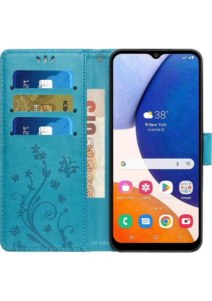 Samsung Galaxy A15 Için Filp Durumda 5g Pu Deri Kart Tutucu Kickstand Bilek (Yurt Dışından)