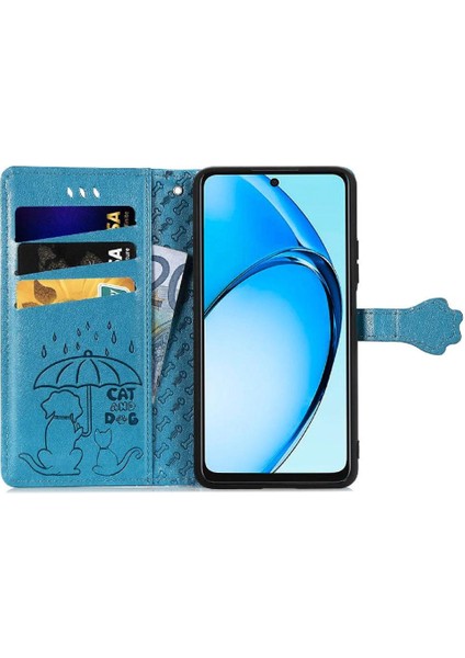 Oppo A60 4g Flip Kapak Için Flip Case Kısa Kayış Deri Kılıf Karikatür (Yurt Dışından)