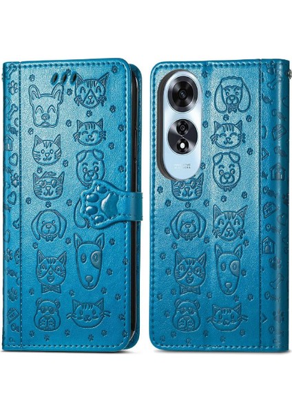 Oppo A60 4g Flip Kapak Için Flip Case Kısa Kayış Deri Kılıf Karikatür (Yurt Dışından)