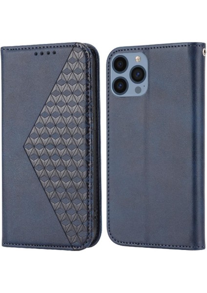 IPhone 14 Için Flip Case Cüzdan Standı Günlük Kullanım El Kayışı Eşkenar Dörtgen Şekli (Yurt Dışından) indirimleri