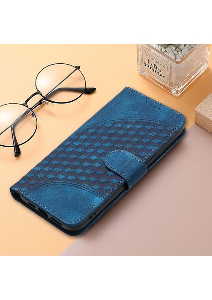 Realme C65 Flip Iş Geometrik Desen Pu Deri Flip Case (Yurt Dışından)