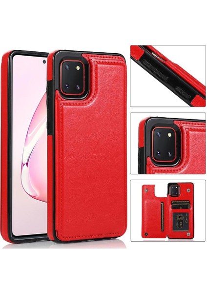Samsung Galaxy Not 10 Lite Için Cüzdan Durumda Kickstand Kart Yuvaları Pu Çift (Yurt Dışından)