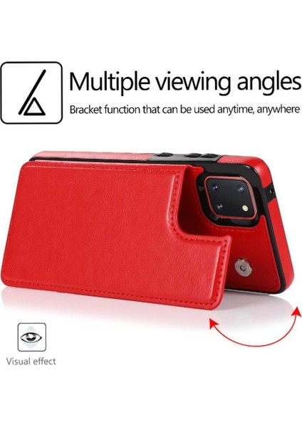 Samsung Galaxy Not 10 Lite Için Cüzdan Durumda Kickstand Kart Yuvaları Pu Çift (Yurt Dışından) modelleri
