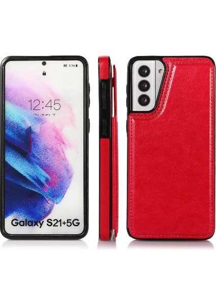 Samsung Galaxy S21 Çift Manyetik Toka Kickstand ile Cüzdan Kılıf (Yurt Dışından) indirimleri