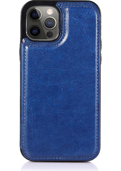 IPhone 12 Için Cüzdan Durumda Pro Max Çift Manyetik Toka Kart Yuvaları Pu (Yurt Dışından)