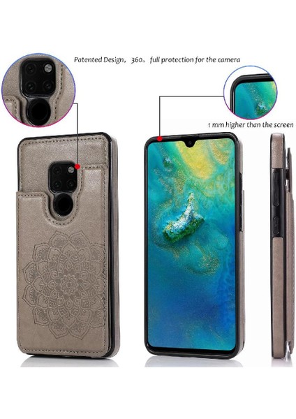Cüzdan Kart Tutucu Kılıf ile Huawei Mate 20 Desen Çiçek Pu Deri (Yurt Dışından)