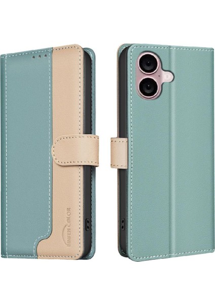 IPhone 16 Için Flip Case Folio Rfıd Engelleme Kickstand Darbeye Tpu (Yurt Dışından)