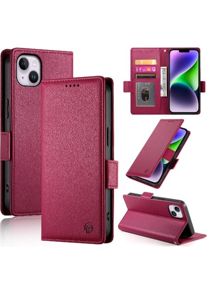 IPhone 14 Için Flip Case Artı Kartvizit Yuvaları Günlük Kullanım Cüzdan Flip (Yurt Dışından)