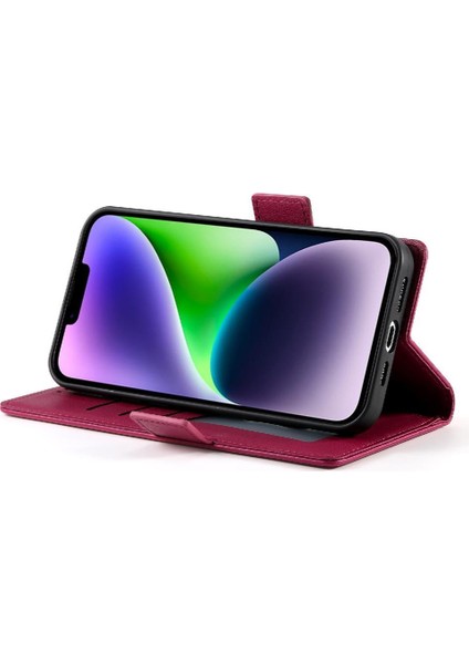 IPhone 14 Için Flip Case Artı Kartvizit Yuvaları Günlük Kullanım Cüzdan Flip (Yurt Dışından)