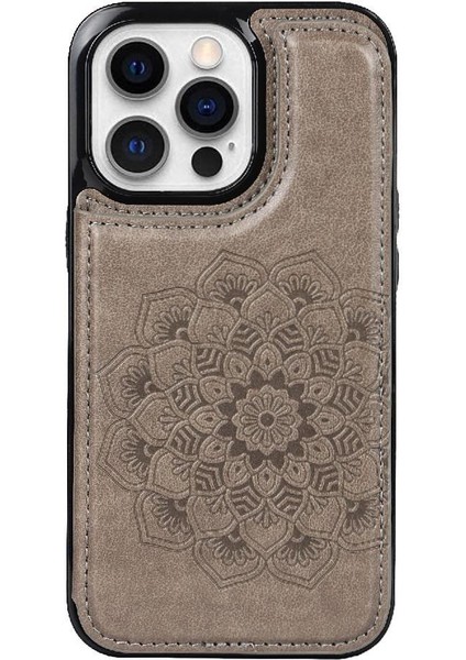 IPhone 15 Için Kart Tutucu Kılıf ile Cüzdan Pro Max Flip Darbeye Mandala (Yurt Dışından)
