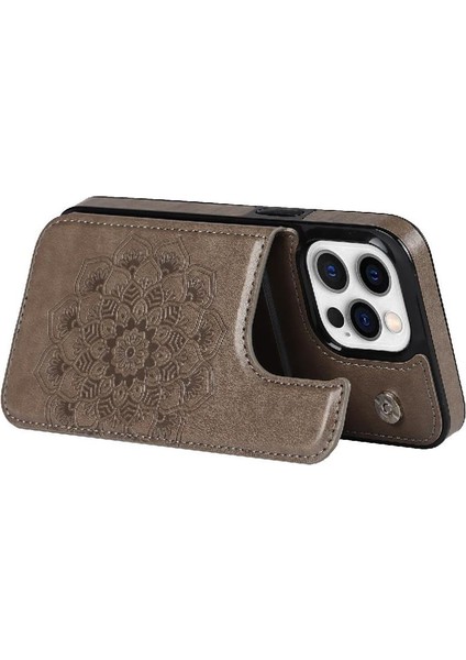 IPhone 15 Için Kart Tutucu Kılıf ile Cüzdan Pro Max Flip Darbeye Mandala (Yurt Dışından)