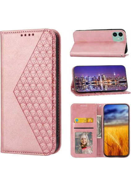IPhone 11 Için Flip Case Pro Max Standı Günlük Kullanım El Kayışı Eşkenar Dörtgen Şekli (Yurt Dışından)