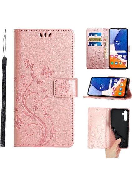 Samsung Galaxy A35 Kickstand Manyetik Kapatma Bilek Kayışı Pu Için Filp Durumda (Yurt Dışından)