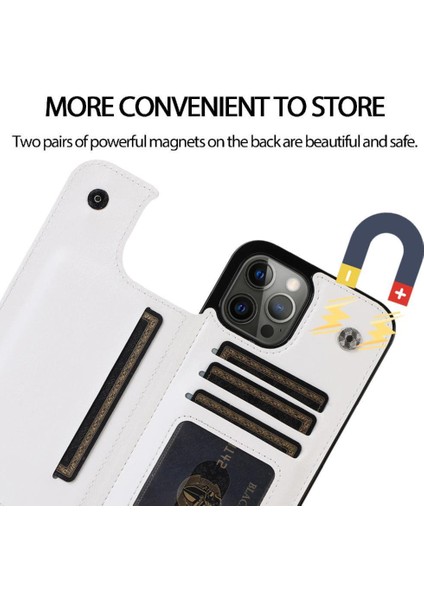 Kart Tutucu Toka ile IPhone 14 Pro Kart Yuvaları Pu Deri Için Cüzdan Kılıf (Yurt Dışından) fiyatları