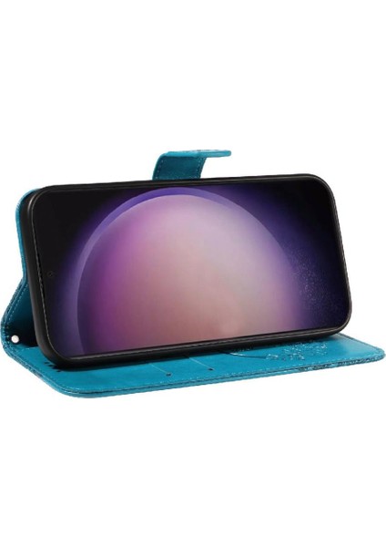 Kredi Kartı Yuvası Kabartmalı El ile Samsung Galaxy S24 Ultra Için Flip Case (Yurt Dışından) modelleri
