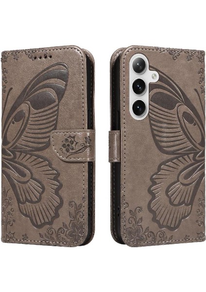 Samsung Galaxy S24 Artı Yüksek Kaliteli Deri ile Kabartmalı Flip Case (Yurt Dışından)
