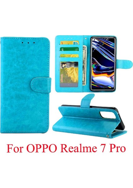 Realme 7 Pro Manyetik Kapatma Pu Deri Kickstand Kart Için Flip Case (Yurt Dışından)