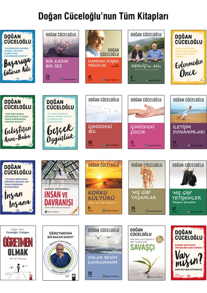 Geliştiren Anne Baba - Onlar Benim Kahramanım - Damdan Düşen Psikolog - Korku Kültürü - İnsan Ve Davranışı - Bir Kadın Bir Ses - Doğan Cüceloğlu - 20 Kitap