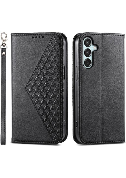 Samsung Galaxy Flip Eşkenar Dörtgen Şekli El Kayışı Cüzdan Günlük Kullanım Için Flip Case (Yurt Dışından)