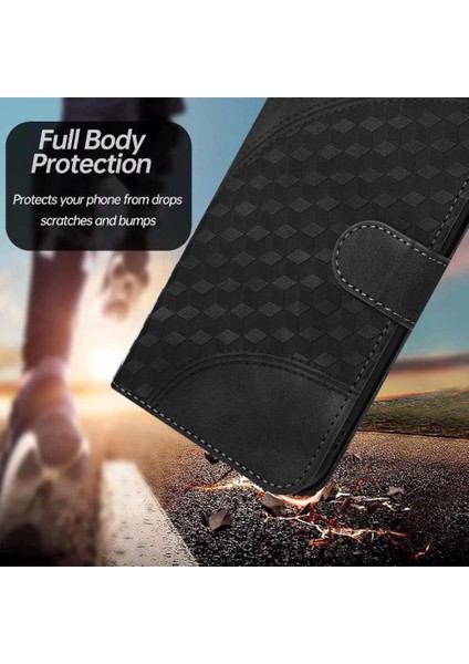 Bdt Shop Samsung Galaxy M55 Darbeye Deri Kılıf Için Flip Case Geometrik Desen (Yurt Dışından)