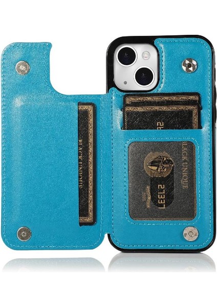 IPhone 14 Için Kart Tutucu Kılıf ile Cüzdan Çift Düğmeler Kabartmalı Mandala (Yurt Dışından) modelleri