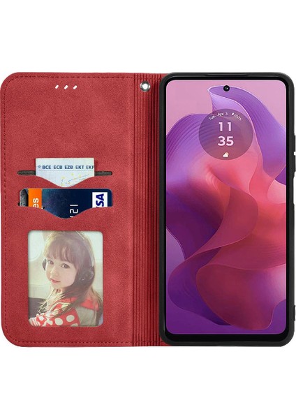 Motorola Moto G24 Flip Kapak Cüzdan Için Flip Case Basit Iş Deri (Yurt Dışından) fırsatları