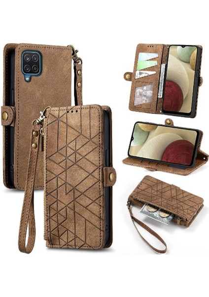 Samsung Galaxy A12 5g Için Flip Case Basit Iş Darbeye Dayanıklı Cüzdan (Yurt Dışından)