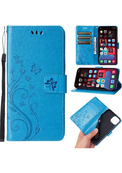 IPhone 15 Için Pu Deri Kickstand Durumda Kart Tutucu Manyetik Kapatma (Yurt Dışından)