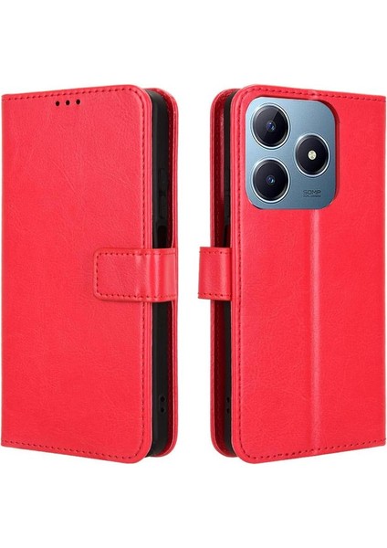 Realme C63 4g Için Kılıf Cüzdan Manyetik Kapak Çevirin Kart Tutucu (Yurt Dışından)