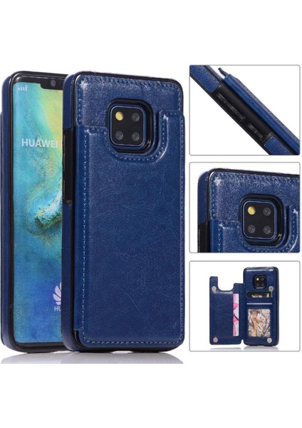 Cüzdan Kılıf Için Huawei Mate 20 Pro Kart Yuvaları Pu Deri Çift Manyetik (Yurt Dışından)