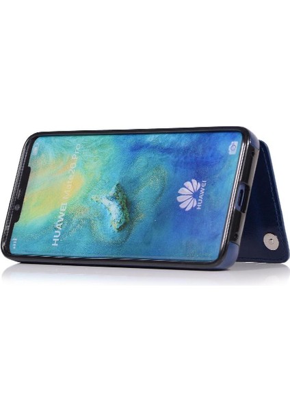 Cüzdan Kılıf Için Huawei Mate 20 Pro Kart Yuvaları Pu Deri Çift Manyetik (Yurt Dışından)