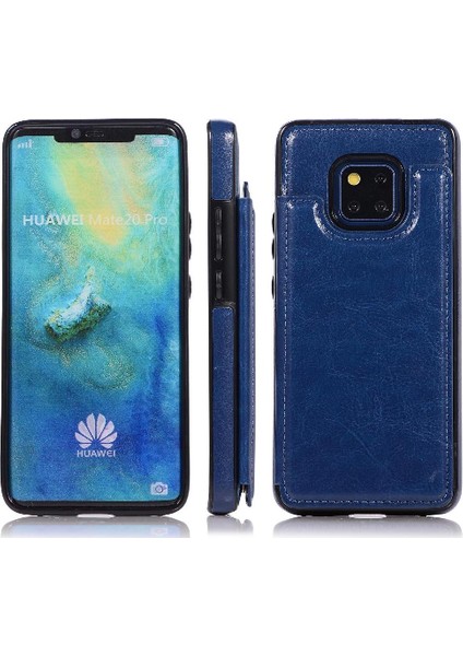 Cüzdan Kılıf Için Huawei Mate 20 Pro Kart Yuvaları Pu Deri Çift Manyetik (Yurt Dışından)