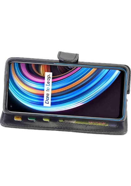 Realme X7 Manyetik Kapatma Pu Deri Darbeye Kickstand Için Flip Case (Yurt Dışından)