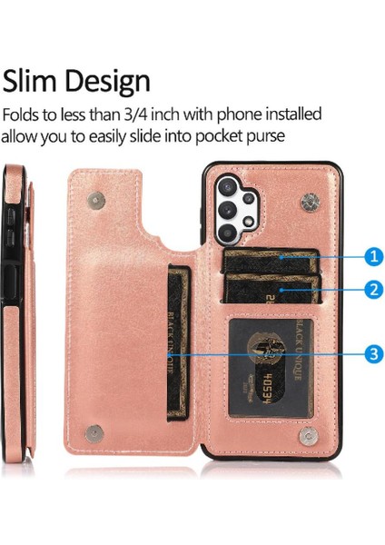 Kart Pu ile Samsung Galaxy A32 5g Çift Manyetik Toka Için Cüzdan Kılıf (Yurt Dışından) fırsatları