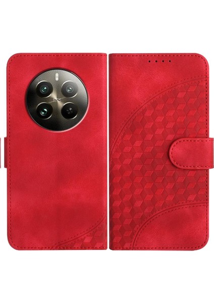 Realme 12 Artı Pu Deri Kapak Çevirin Manyetik Kart Tutucu (Yurt Dışından)