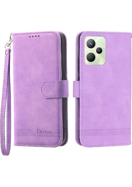 Realme C35 Manyetik Kapatma Bileklik Kart Yuvaları Premium Için Flip Case (Yurt Dışından)