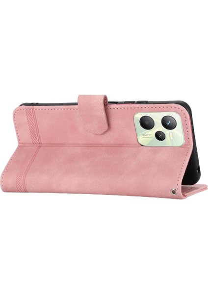 Realme C35 Manyetik Kapatma Bileklik Kart Yuvaları Premium Için Flip Case (Yurt Dışından) modelleri