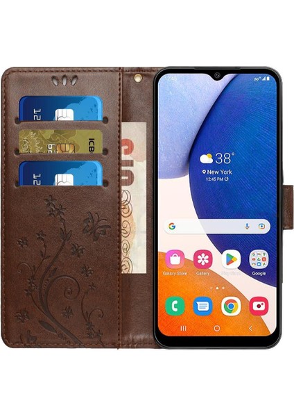 Samsung Galaxy A24 4g Pu Deri Kart Tutucu Kickstand Bilek Için Filp Durumda (Yurt Dışından)