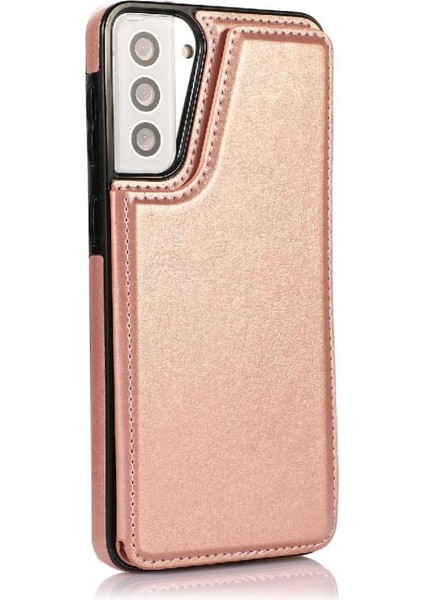 Samsung Galaxy S21 Artı Çift Manyetik Toka Kart Yuvaları Için Cüzdan Kılıf (Yurt Dışından) modelleri