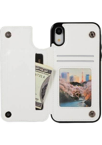 Kart Tutucu ile IPhone Xr Pu Deri Kickstand Kart Yuvaları Için Cüzdan Kılıf (Yurt Dışından) indirimleri