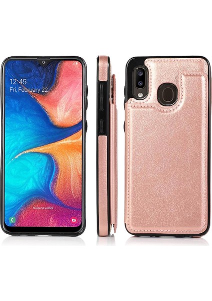 Cüzdan Kılıf Samsung Galaxy A20/A30/M10S Pu ile Çift Manyetik Toka (Yurt Dışından)