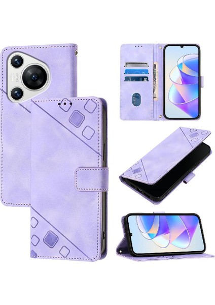 Huawei Huawei Kart Tutucu Manyetik Deri Cüzdan Kapak Çevirin (Yurt Dışından)