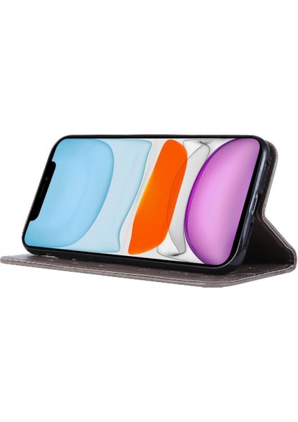IPhone 11 Için Filp Durumda Kart Tutucu Manyetik Kapatma Pu Deri Kickstand (Yurt Dışından) modelleri