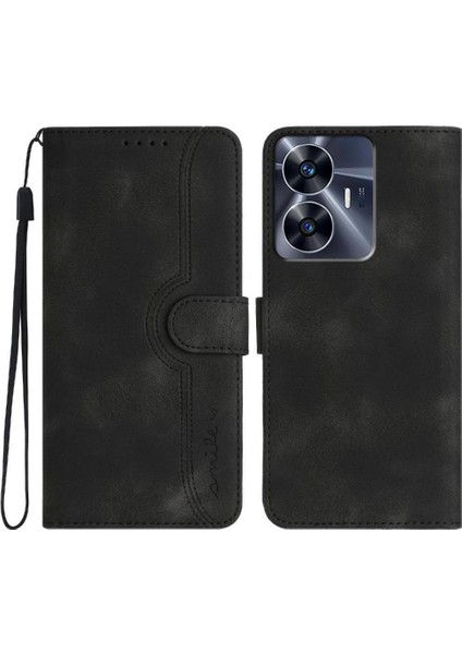 Realme C55 Durumda Yerleşik Mıknatıs Kapak Premium Pu Cüzdan ile Uyumlu (Yurt Dışından)
