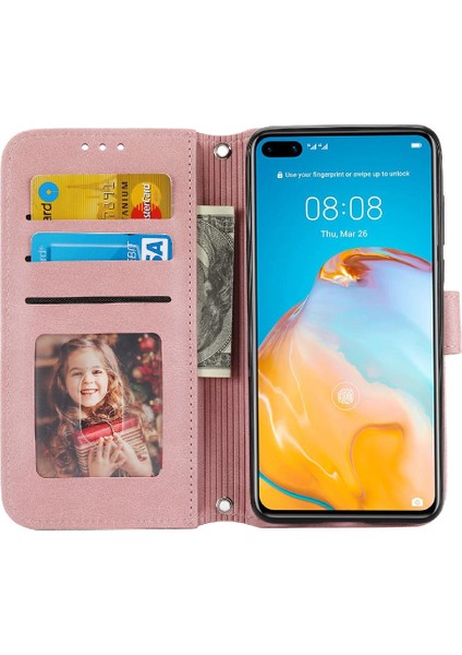 Bdt Shop Huawei P40 Pro Kickstand Pu Deri Cüzdan Kılıf Için Flip Case Darbeye (Yurt Dışından)