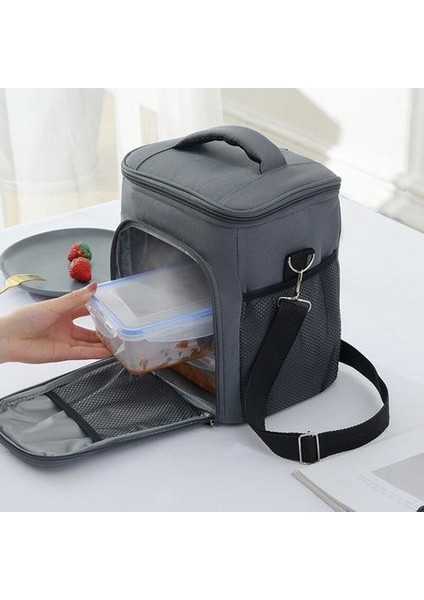Gıda Termal Öğle Yemeği Çantası Su Geçirmez Oxford Bez Yalıtımlı Isı Çanta Taşınabilir Seyahat Crossbody Tote Organizatör | Öğle Yemeği Çantalar (Yurt Dışından)