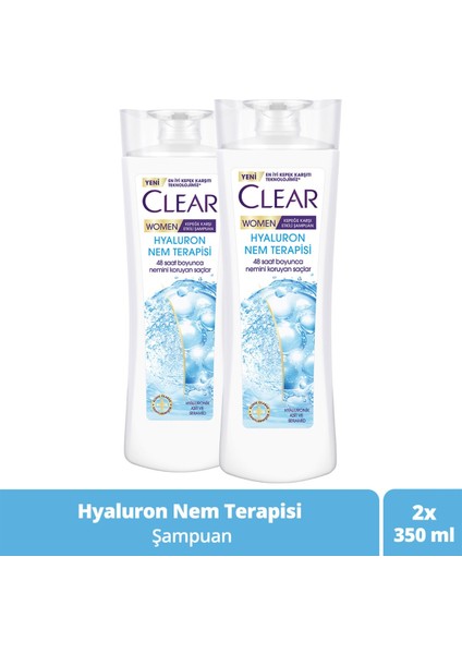 Women Kepeğe Karşı Etkili Saç Bakım Şampuanı Hyaluron Nem Terapisi 350 ml X2