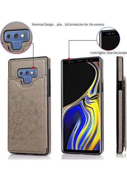 Samsung Galaxy Not 9 Flip Darbeye Pu Için Kart Tutucu Kılıf ile Cüzdan (Yurt Dışından)