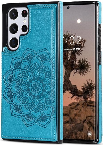 Samsung Galaxy S22 Ultra Desen Çiçek Için Kart Tutucu Kılıf ile Cüzdan (Yurt Dışından) modelleri
