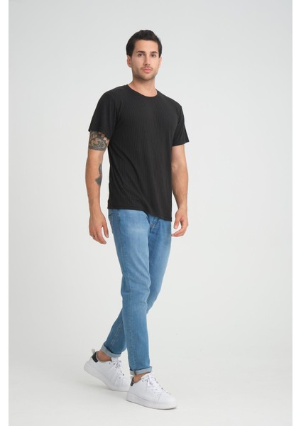 Bisiklet Yaka Fitilli Regular Fit T-Shirt (E24-083 00) modelleri